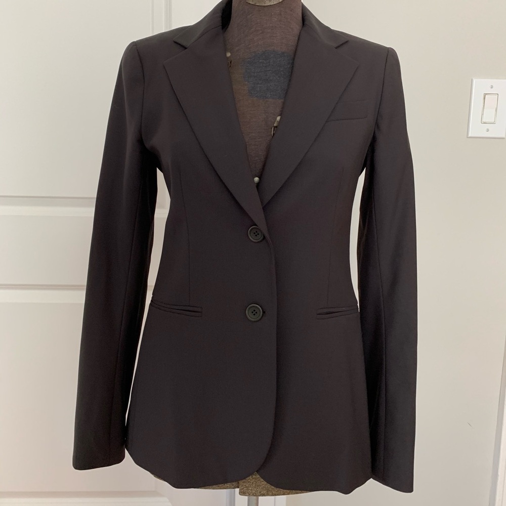 Theory blazer in stretch wool chocolate brown 4